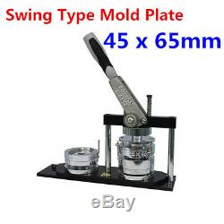 Manual Oval 45x65mm Button Maker Badge Making Machine with Swing Type Mold Plate
