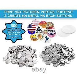 Metal Pin Back Button Parts 500Pcs Additional Extra Button Maker Badge Mak