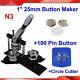 N3 1 25mm Badge Button Maker+ Circle Cutter+ 100 Metal Pin Back+mould Kit