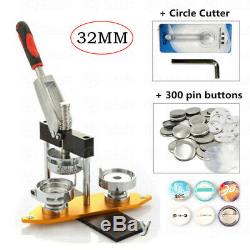New 32mm Round Badge Button Maker Kit Aluminium Alloy Pin Punch Press Machine