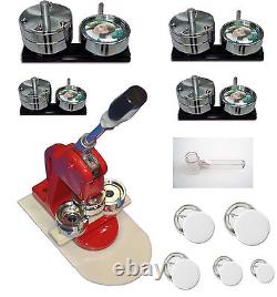 New 5in1 Button Maker Press Badge Machine, Cutter+500 Supplie, 5 Size Mold Bundle