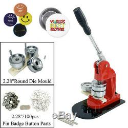 Pro Badge Maker Machine+2.28Round Die Mould+2.28Pin Badge Button Parts for DIY