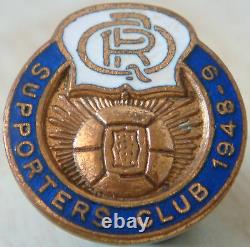 QUEENS PARK RANGERS 1948-49 SUPPORTERS CLUB badge Maker H. W MILLER Button hole