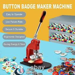 Red Button Maker Machine 32mm 1¼ inch Button Badge Maker Pins Punch Press Machin
