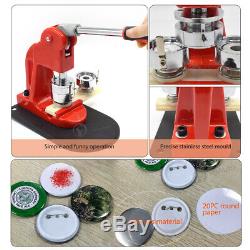 Red Button Maker Machine 44mm 1 3/4'' Badge Making Pins Punch Press 300pcs Parts