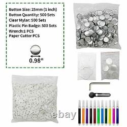 Rotate Button Maker Machine 1Inch / 25mm, Button Badge Kit Pins Punch Press