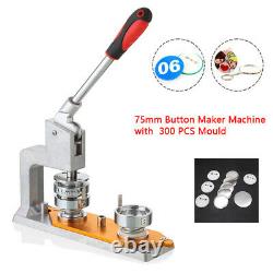 Rotated Button Maker Machine Badge Punch Press Machine With 75mmMold 300DIY Button