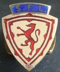 SCOTLAND Vintage SCOTTISH FOOTBALL LEAGUE badge Maker FATTORINI SONS Button hole