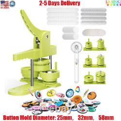 TTLIFE 25 32 58mm Button Maker Badge Punch Press Machine with 400pcs Badge Parts