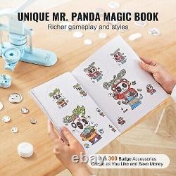 Three-in-One Button Maker Machine Kit with 300pcs Parts and Panda Magic Book