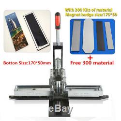 Top Quality Rectangle Button Maker Badge Punch Press Machine 17050mm +300 Parts