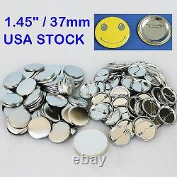 USA 1000pcs Round 37mm DIY Badge Button Maker Supplies/Parts Metal Pin Back