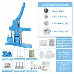 USA 25,32,58mm Button Maker Badge Punch Press Machine with 400pcs Badge Parts
