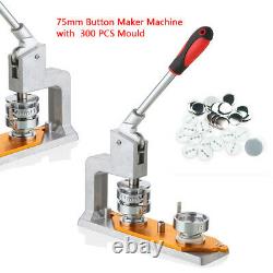 Universal Badge Machine Button Maker Machine with 75mm Mold & 300pcs Buttons NEW