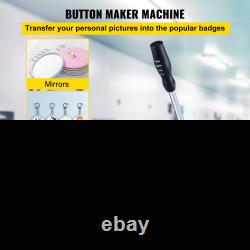 VEVOR Button Maker 3in/75mm Button Badge Maker 500 Button Parts + Circle Cutter