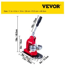 VEVOR Button Maker 3in/75mm Button Badge Maker 500 Button Parts + Circle Cutter