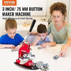 VEVOR Button Maker Machine Badge Pin Machine 3 75MM 500 Free Parts Press Kit