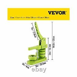 VEVOR Installation-Free Button Maker Machine 58mm (2-1/4 inch) with Free 500