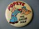 Vintage Popeye Pinback Badge Button 1940s Rare Kim And Cioffi Maker 3 1/2 Inch