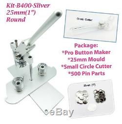 (kit)25mm(1)badge Machine Button Maker Press-b400+mould+500 Parts+circle Cutter