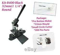 (kit)32mm(1.25)pro Badge Machine Button Maker B400+mould+200parts+circle Cutter
