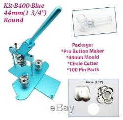 (kit)44mm(1.75)pro Badge Machine Button Maker B400+mould+100parts+circle Cutter
