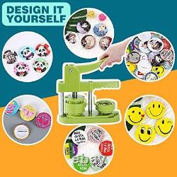 100pcs Button Parts Badge Maker Machine Installation-free, 58mm (2.25in)