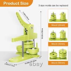 1+1.25+2.25in 3taille Badge Bouton Maker Badge Press Machine 400pcs Circle Cutter