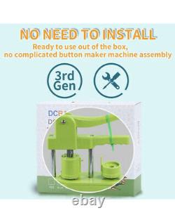 1 25mm Green Badge Bouton Maker Machine Appuyez Sur Dc-109 500 Pcs Circle Cutter Book