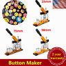 25/58/75mm Button Maker Machine+100 Buttons Circle Badge Punch Press Rotate Usa
