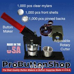 2-1/4 Bouton De Tecre De Fabrication De Kit Bouton Machine Bouton Maker+cutter+1000 Pin Badge