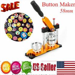 2.28in/ 58mm Bouton Maker Badge Punch Press Machine Avec 100 Badge Circle Cutter