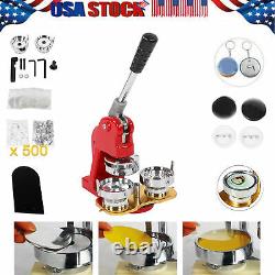 2.3 Button Maker Punch Machine À Presse Bricolage Round Pin Maker Kit Avec 500 Pièces D'insigne