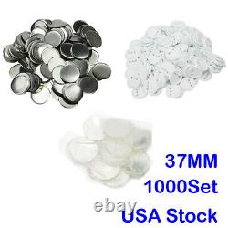 37mm 1000 Sets Abs Blank Badge Pièces Fournitures Pour Bouton Machine Bricolage USA