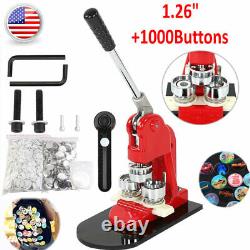 Badge Badge Badge Punch Press Machine 1.26 1000 Pièces + Couper Circle Cutter Stock