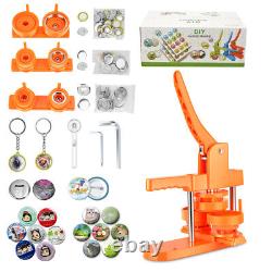 Bouton Badge Maker 300pcs Part 3taille 1+1.25+2.25 Pouces Bricolage Presse Machine Orange
