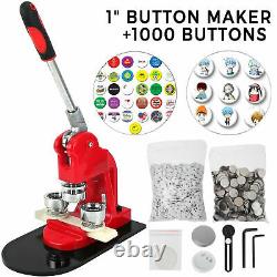 Button Maker Badge Punch Press Machine Gratuit 1000 Pièces Circle Cutter 1 25mm