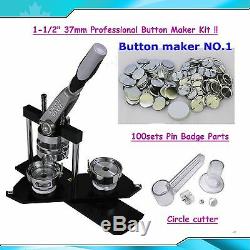 Diy! 1-1 / 2 Kit! N4 Pin Bouton Badge Maker +100 Epingle + Cutter Cercle