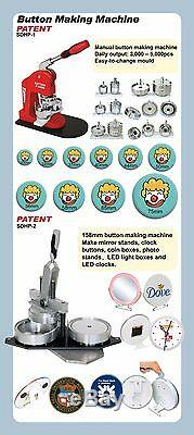 Diy Pro N1 1-3 / 4 44mm Badge Button Maker + Metal Circle Cutter + 100 Broches Pièces