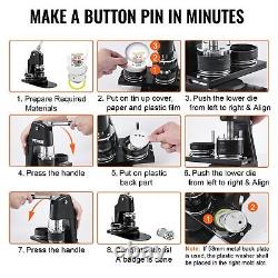 Machine à fabriquer des badges 25+58MM/32+58MM DIY Button Pin avec 500pcs Press Kit