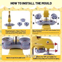Machine à fabriquer des boutons de différentes tailles 1 + 1.25 + 2.25 pouces Installation de fabricant d'insignes à épingle