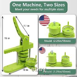 Machine à fabriquer des boutons de différentes tailles, machine à fabriquer des épingles de 1,25 pouce et 2,25 pouces.