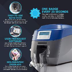 Machine d'impression de badges double face ID Maker Card Edge et kit d'approvisionnement pour l'impression de badges Pri