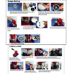 Machine de fabrication de badges de boutons de 3 pouces DIY avec presse à boutons et moule