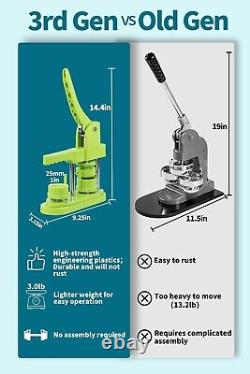 Machine de fabrication de boutons DIY 3ème génération sans installation Kit de presse à badge de 25mm