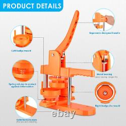 Orange 3modes 1+1.25+2.25 Pouces Bouton Badge Maker 300pcs Part Bricolage Presse Machine