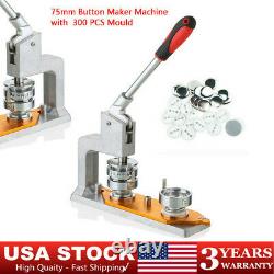 Universal Rotated Bouton Maker Badge Punch Machine Kit Avec Mould 75mm