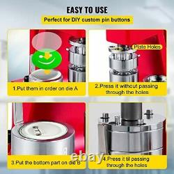 Vevor Button Maker 1 Pouce Bouton Badge Maker 25mm Pins Punch Machine De Presse 50