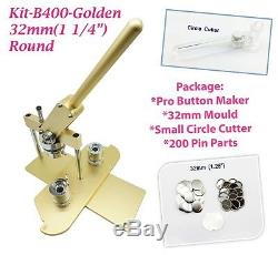 (kit) 32mm (1,25) Pro Badge Bouton Machine Maker B400 + Moule + 200parts + Cercle Cutter